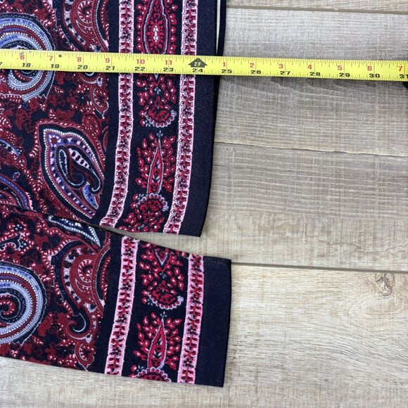 Talbots Women Cardigan Button Up Size L Navy Paisley Office Holiday Preppy Artsy - Picture 9 of 10